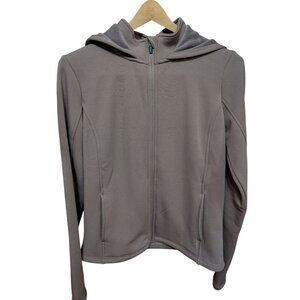 Head Womens Brown Rally Fur Fleece Jacket M Full Zip Hooded Athletic Fit